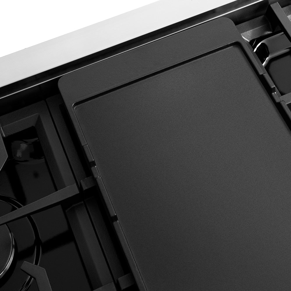 ZLINE - 48 in. Wide 7 Burner Classic Gas Rangetop withPorcelain Cooktop in Stainless Steel - Black