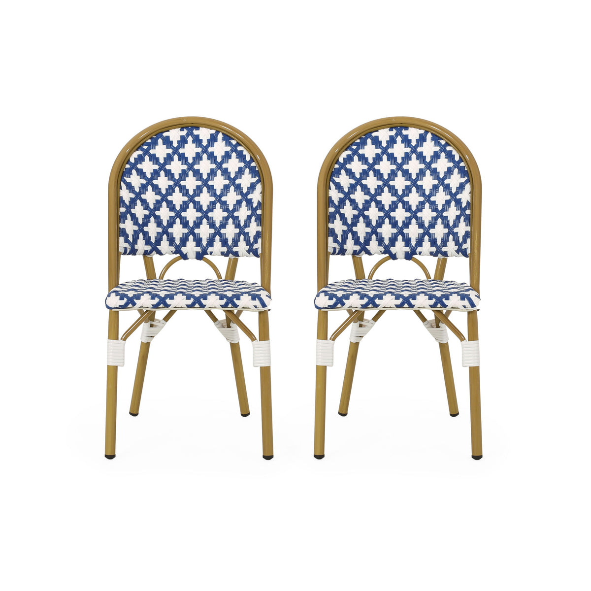 Chic French Bistro Chair With Durable Rattan And Aluminum Frame