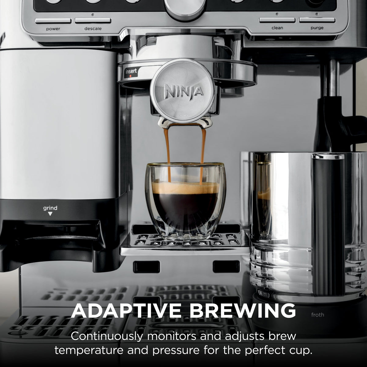 Ninja - Luxe Café Pro Series 4 in 1 Espresso, Drip Coffee, Cold & Hot Brew, Tamper, Grinder, Scale, Hands-Free Frother - Stainless Steel