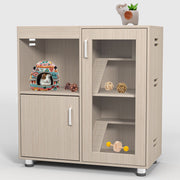 4 Tier Hamster Cage With Acrylic Windows And Storage Cabinet