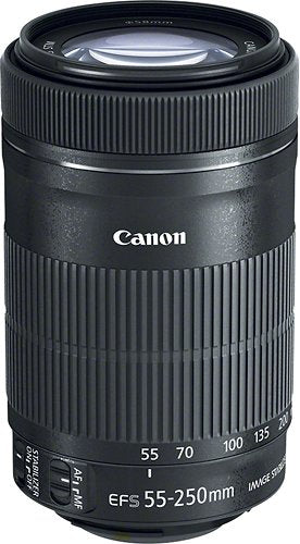 Canon - EF-S55-250mm F4-5.6 IS STM Telephoto Zoom Lens for EOS DSLR Cameras - Black