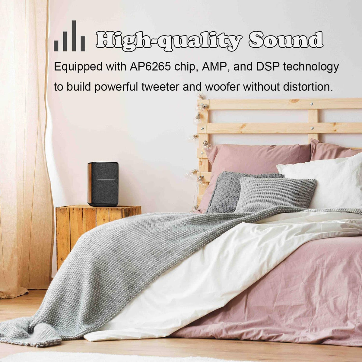 Edifier - MS50A Classic Portable Wi-Fi Speaker - Wood