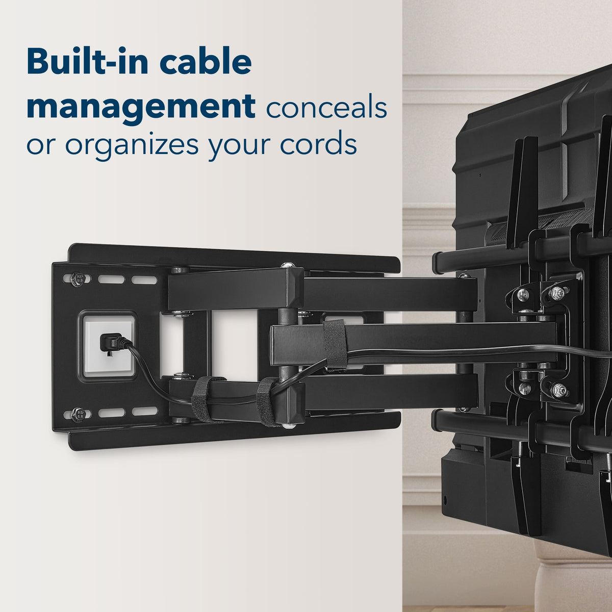 Insignia™ - Full-Motion TV Wall Mount for Most 42–90" TVs, Up to 120 lbs. — Extends 20" - Black