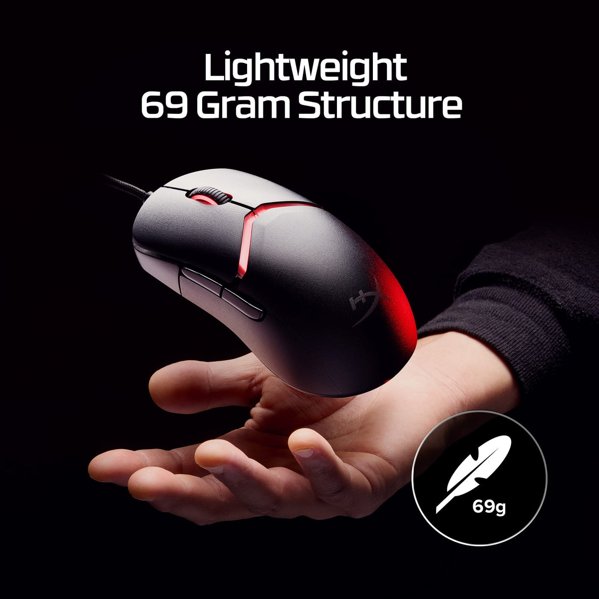 HyperX - Pulsefire Saga Lightweight Wired Optical Gaming Mouse with RGB Lighting - Wired - Black