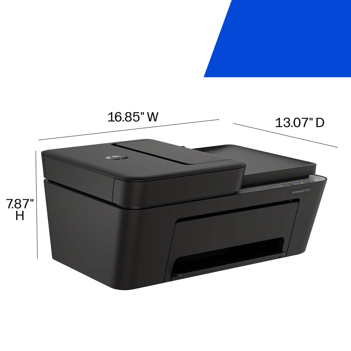 HP - DeskJet 4355 Wireless AI-Enabled All-in-One Inkjet Printer with 3 Months of Instant Ink - Black