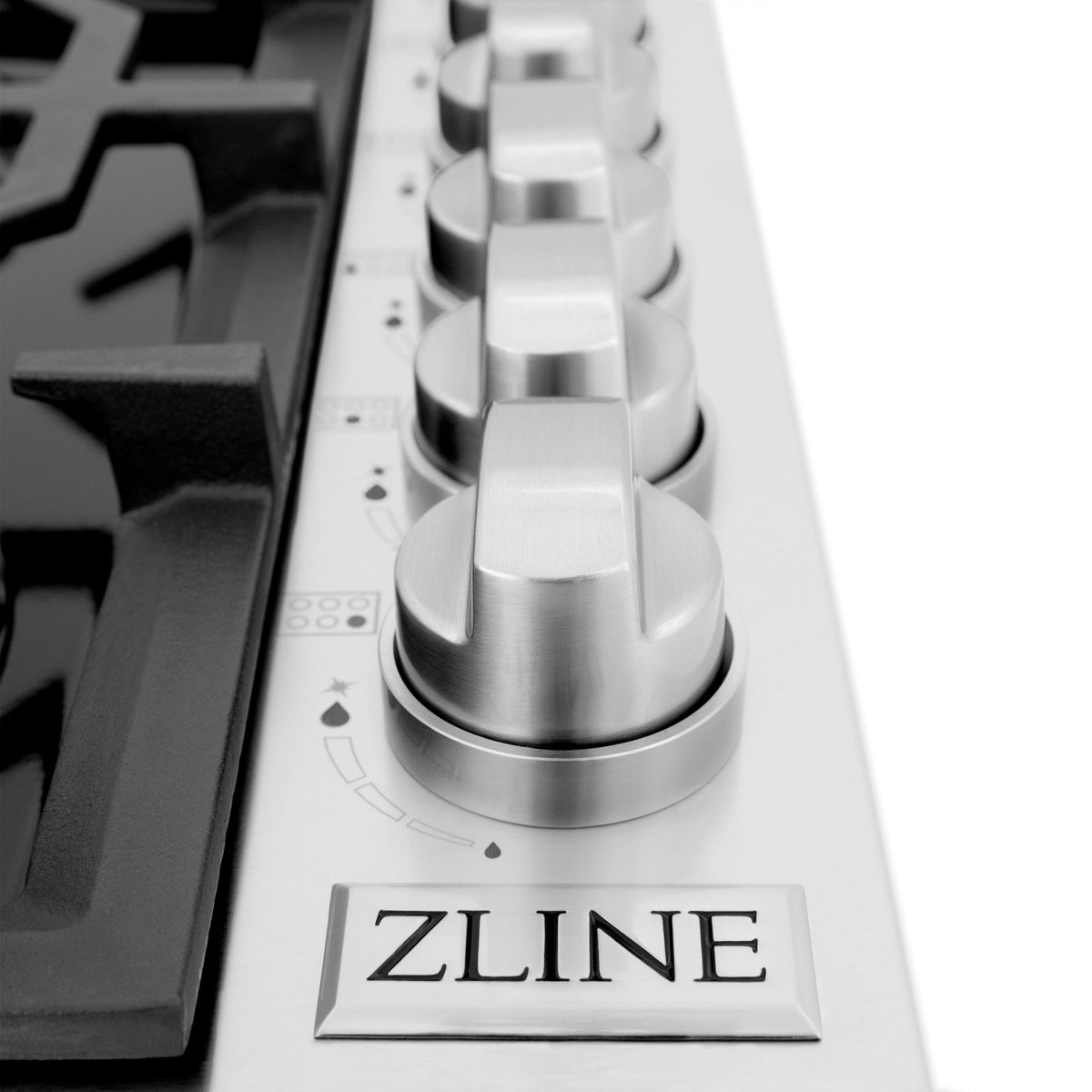 ZLINE - 36 in. Wide 6 Burner Gas Cooktop withPorcelain Top (RC36-PBT) - Black