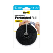 Wrap-It Storage - Self-Gripping Perforated 12-foot x 0.75-inch Hook & Loop Roll - Black