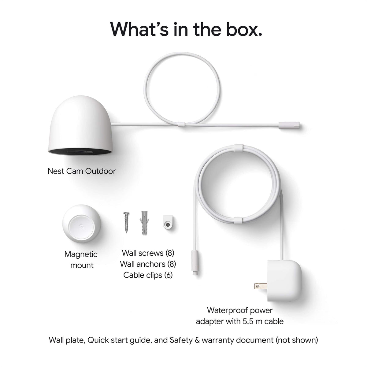 Google - Nest Cam Outdoor (wired, 2nd gen) - 2K Video and Gemini - 1-Pack - Snow