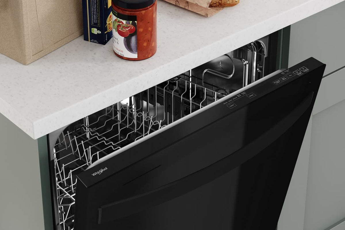 Whirlpool - 24 inch Top Control Built-In Stainless Steel Tub Dishwasher with Large Capacity Tall Top Rack and 50 dBA - Black