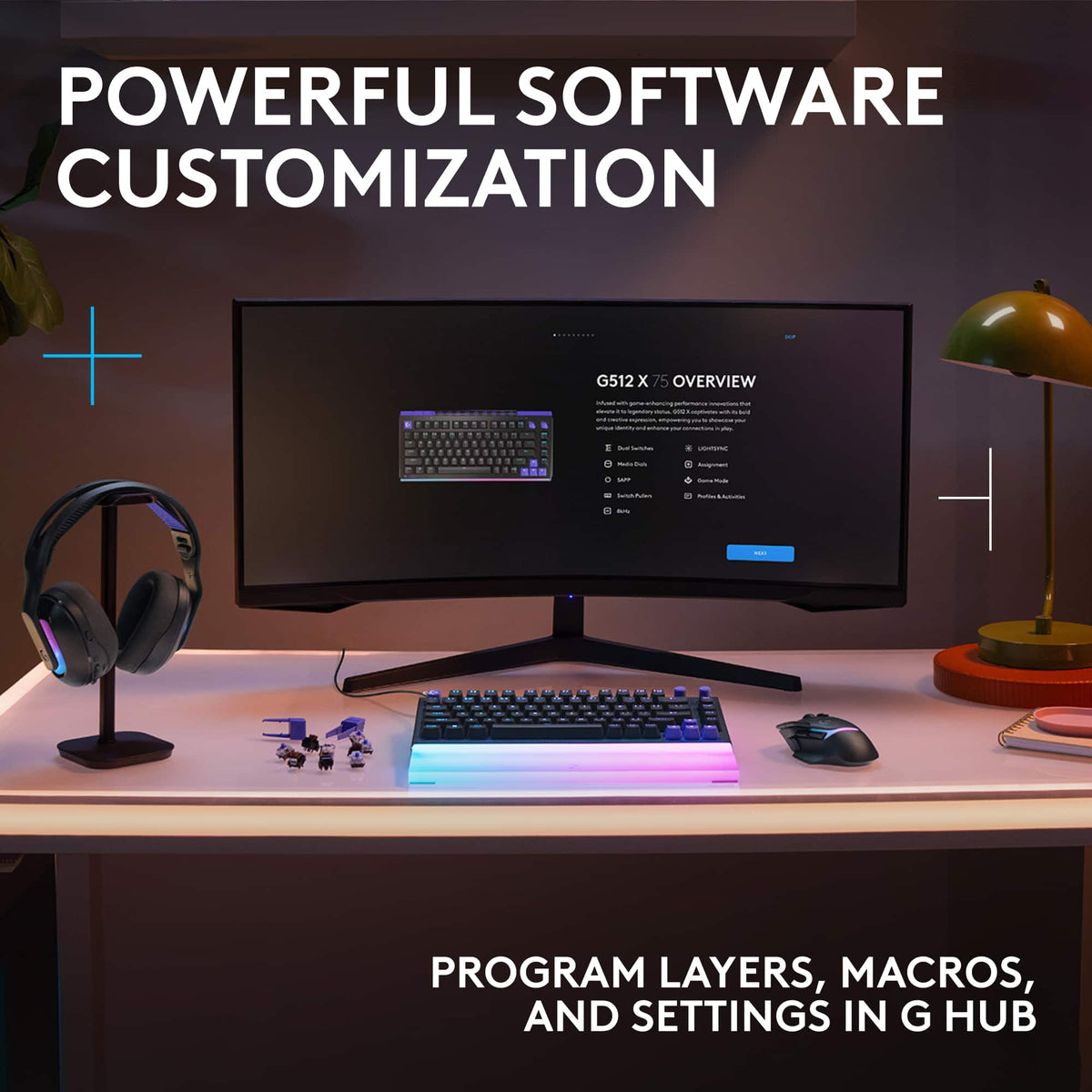 Logitech - G512 X 75 Tenkeyless DUAL SWAP Hot-Swappable TMR Analog / Mechanical Gaming Keyboard for PC, Mac with LIGHTSYNC RGB - Black