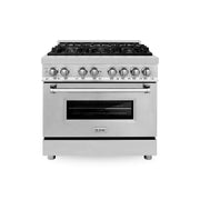 ZLINE - 36 in. Wide 6 Burner 4.6 cu. ft. Legacy Freestanding Dual Fuel Range with  Electric Convection Oven in Stainless Steel - Stainless Steel