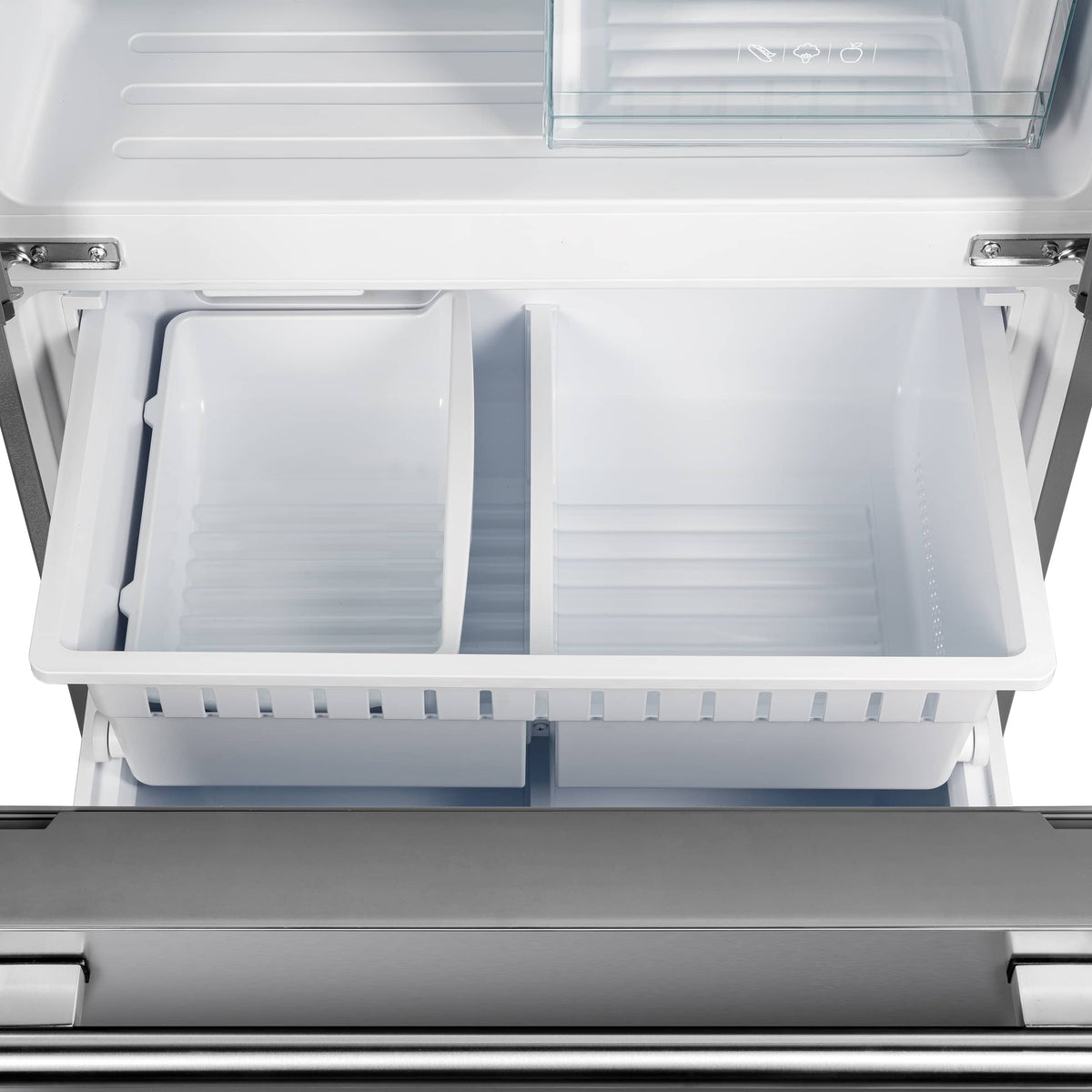 Forno Appliances - 34 in. Wide Gallipoli 17.5 Cu. Ft. Freestanding French Door Refrigerator with High-Efficiency LED lighting - Stainless Steel