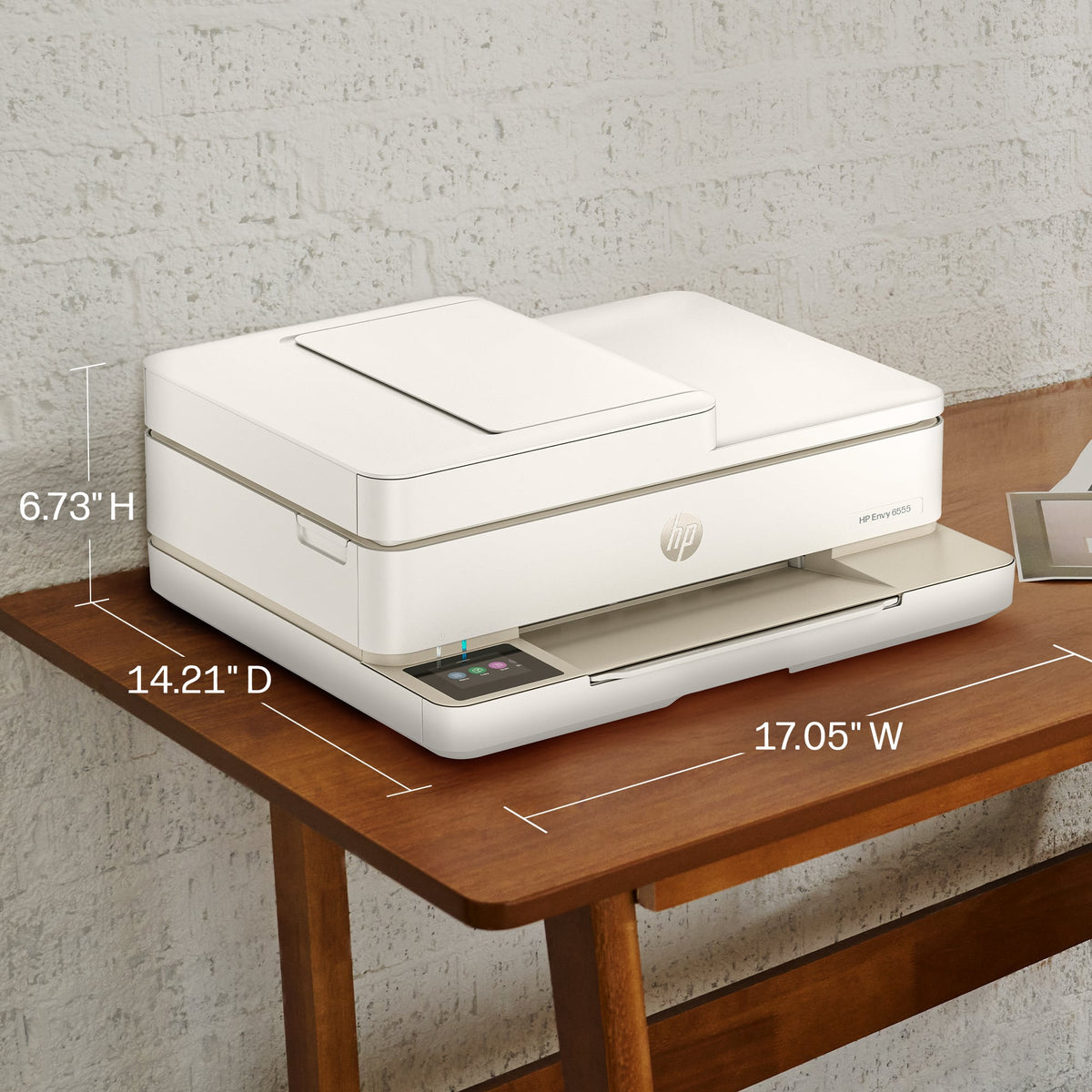HP - Envy 6555 Wireless AI-Enabled All-in-One Inkjet Printer with 3 Months of Instant Ink - White