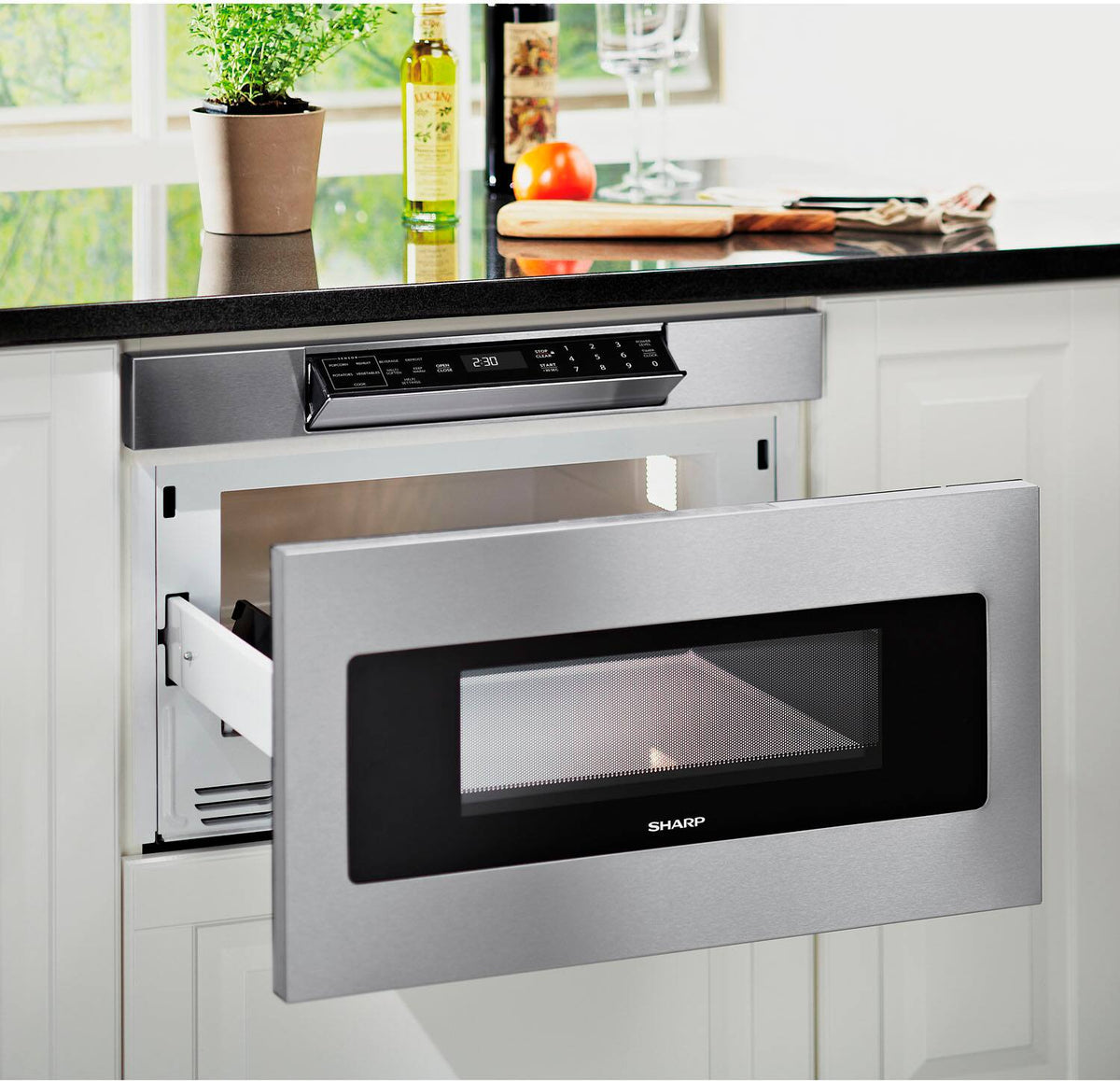 Sharp - 1.2 Cu. Ft. Built-in Microwave Drawer with Sensor Cooking - Stainless Steel