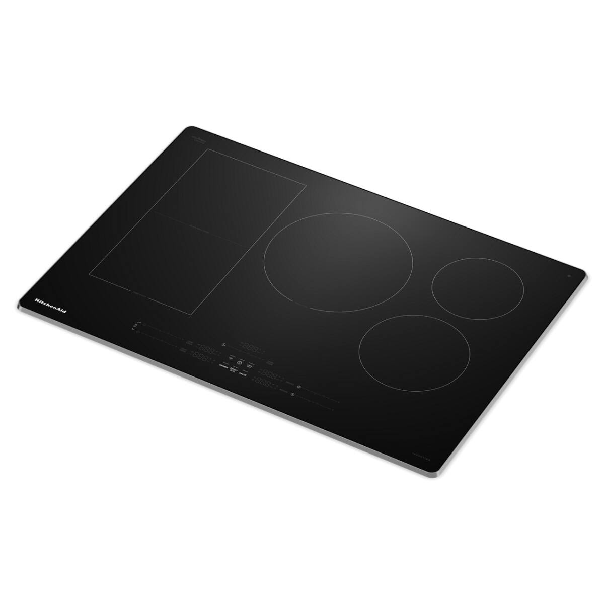KitchenAid - 36 in. Wide 4 element Electric Induction Cooktop with 5 Cooking Zones and Temp Cook Induction Technology - Stainless Steel