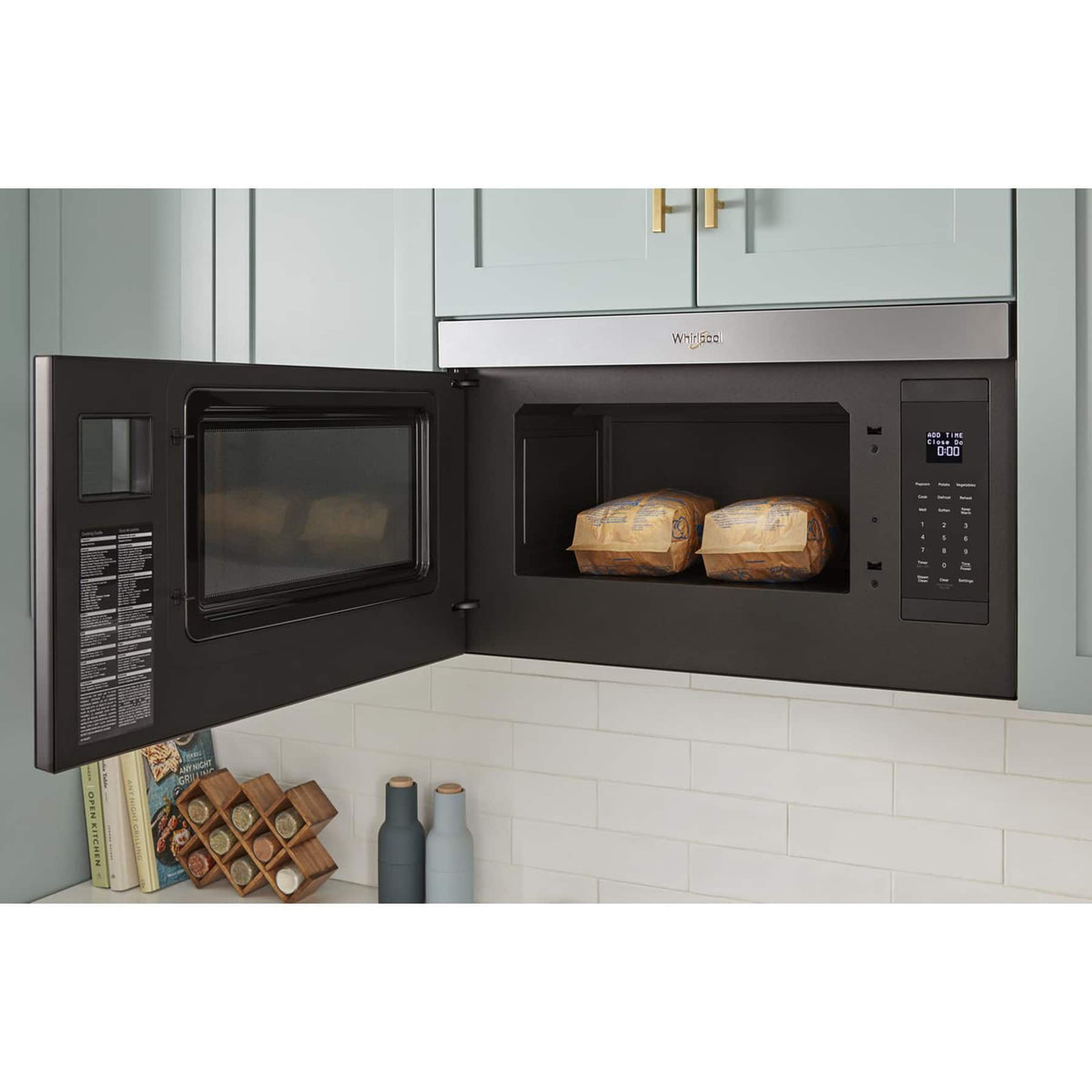 Whirlpool - 1.1 Cu. Ft. Over-the-Range Microwave with Flush Built-in Design - Stainless Steel