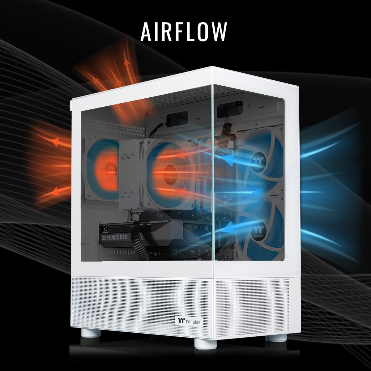 Thermaltake - LCGS View 8760TS-170 Gaming Desktop AMD Ryzen 7 8700F 2025 32GB Memory NVIDIA GeForce RTX 5060 Ti 8G 1TB SSD NVMe M.2 - White