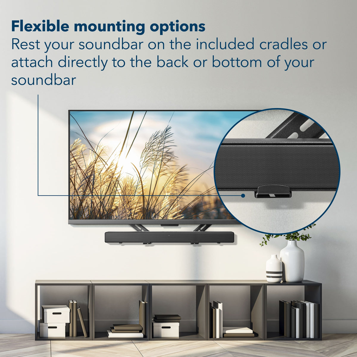 Insignia™ - Rear/Bottom Soundbar Mount for Wall Mounted TVs - Black