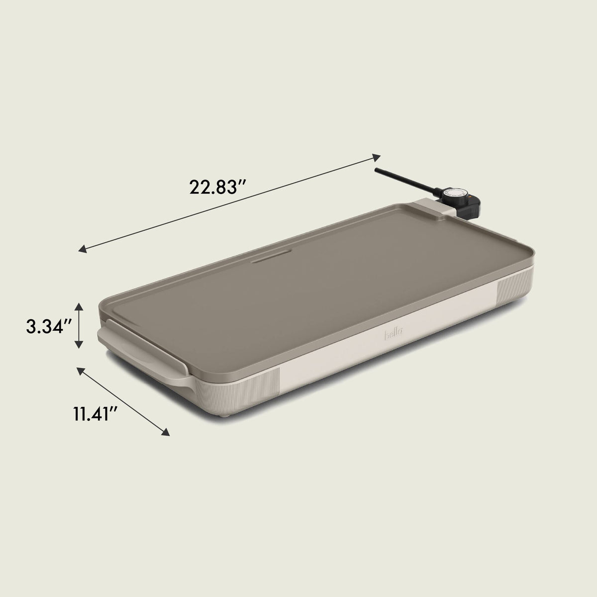 Bella - 10" x 20" Ceramic Electric Griddle - Oatmilk