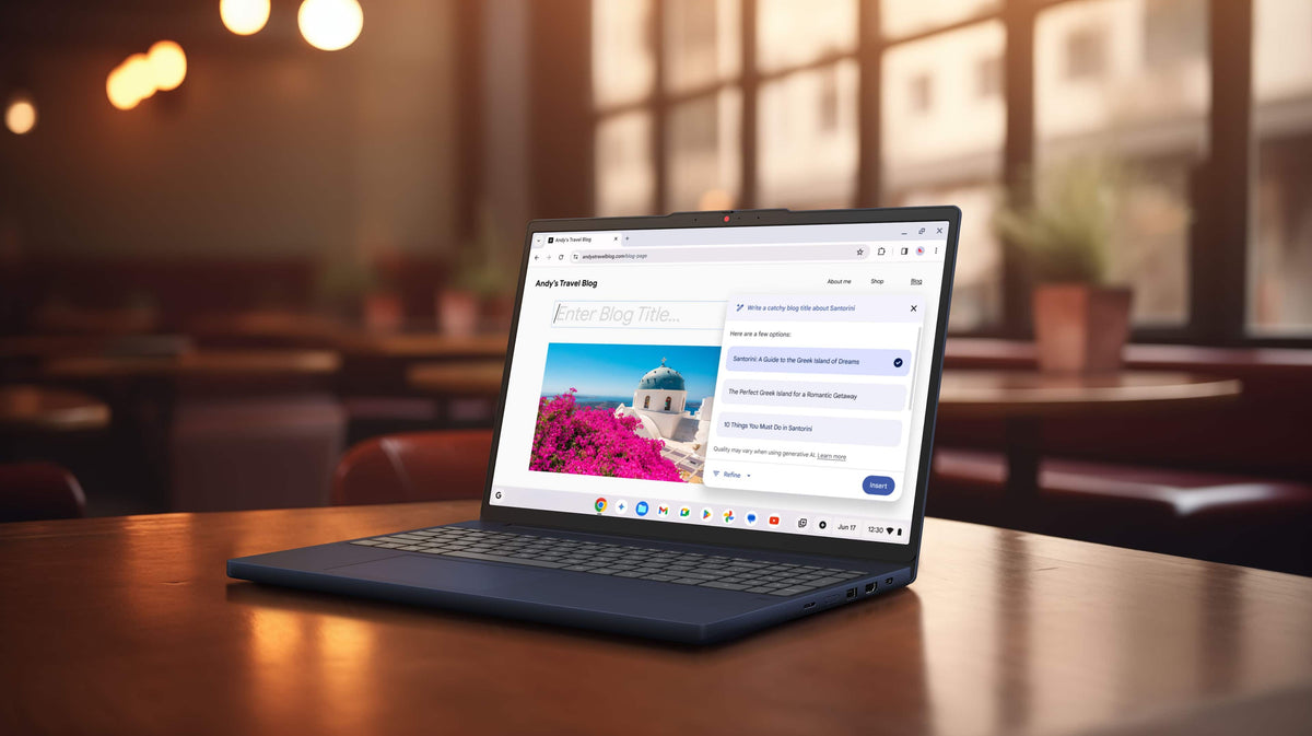 Lenovo - Chromebook Plus 15.3" 2K Touchscreen Laptop - Intel Core 3 Processor N355 2025 - 8GB Memory - 128GB UFS - Cosmic Blue