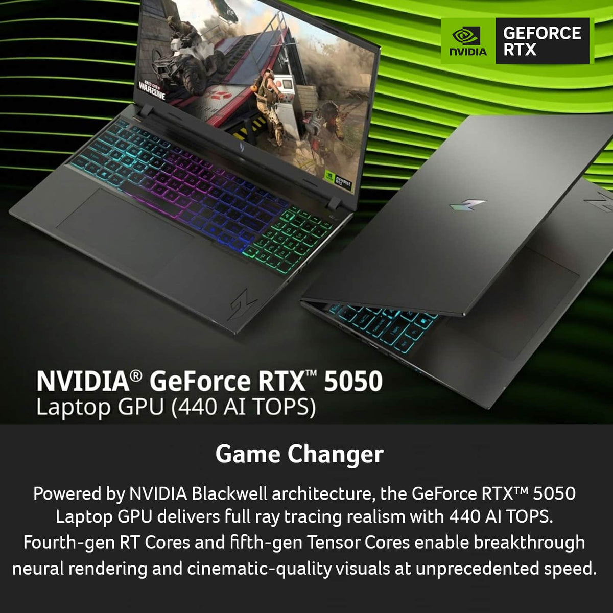 Acer - Nitro V – 16" WUXGA 165Hz Gaming Laptop - Intel Core 7 240H 2024 - NVIDIA GeForce RTX 5050 – 16GB Memory – 512GB Storage - Obsidian Black