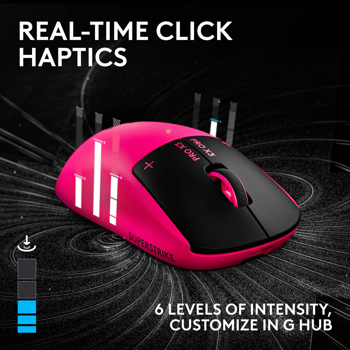 Logitech - G PRO X3 SUPERSTRIKE Wireless Gaming Mouse, Ultra-Lightweight with Programmable Buttons for PC, Mac - Wireless - Pink Magenta