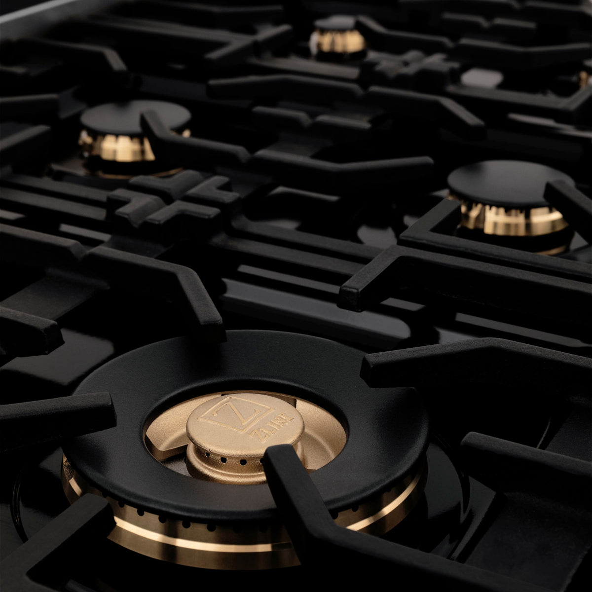 ZLINE - Autograph 30 in. Legacy Gas Rangetop with 4 Burners in Satin Steel with Black Accents - Satin Stainless Steel