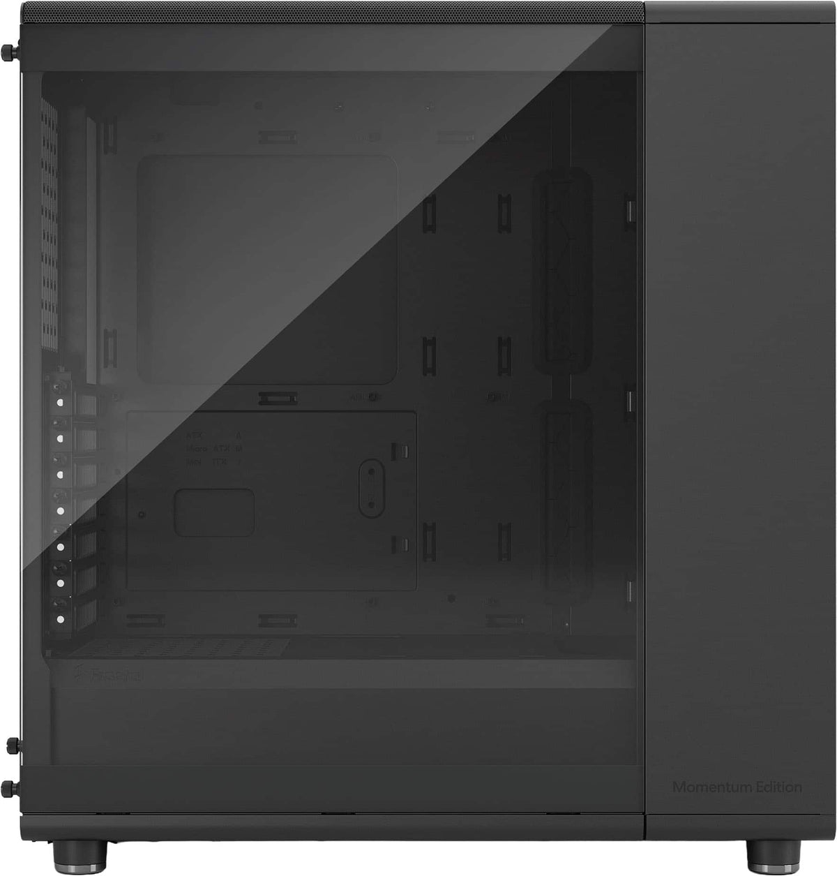 Fractal Design - North Momentum Edition Black E-ATX Chassis with Blackened Oak Front and TG Side Panel Mid Tower PC Case - Black