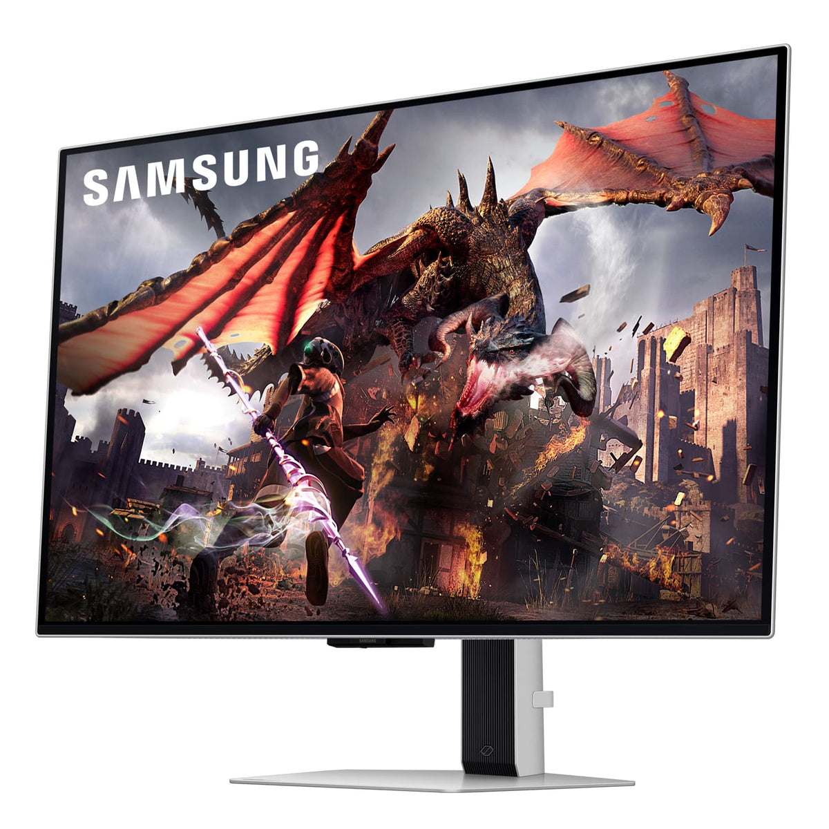 Samsung - 32" Odyssey OLED G8 (G80SD) 4K UHD 240Hz 0.03ms Smart Gaming Monitor with HDR - Silver