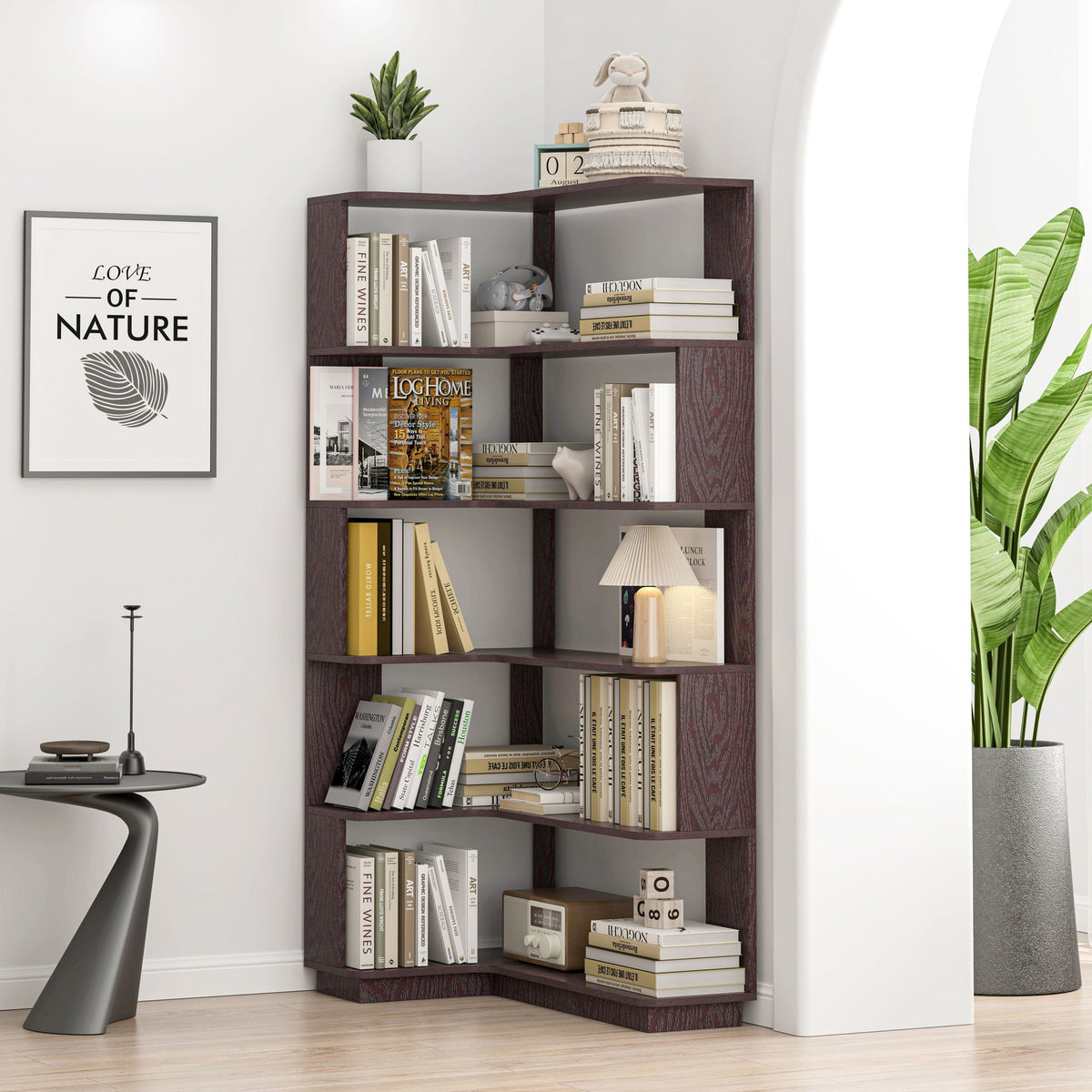 L-Shaped Corner Bookshelf