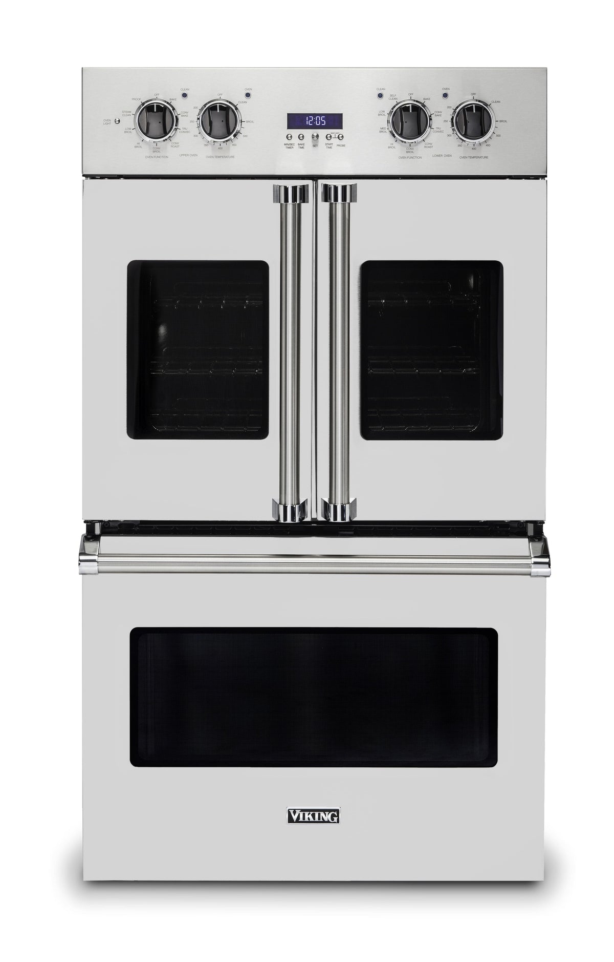 Viking - 30" 7 Series French Door Double Built-In Electric Thermal Convection Oven - Stainless Steel