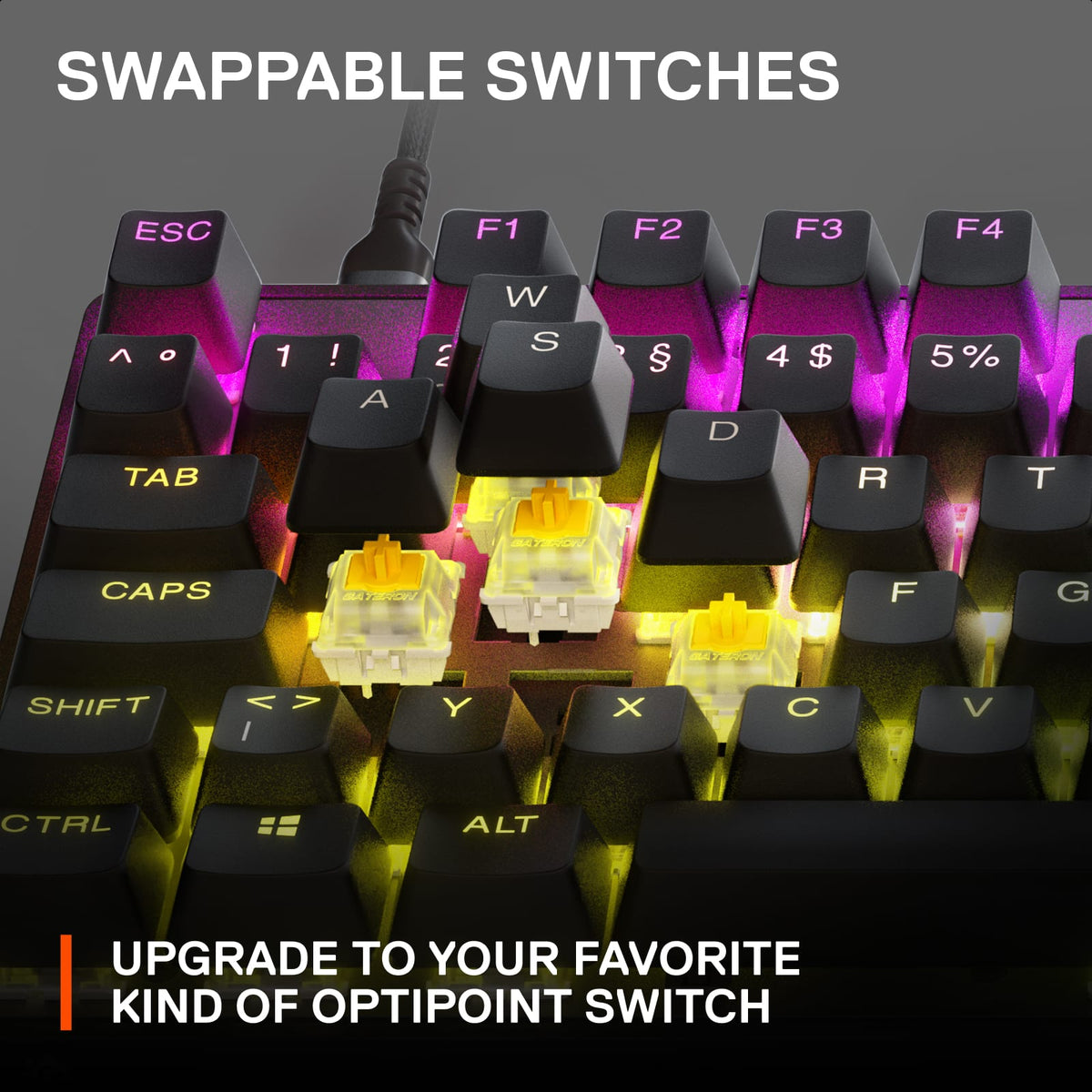 SteelSeries - Apex 9 TKL Wired Optical OptiPoint Adjustable Actuation Switch Gaming Keyboard with Rapid Tap - Black