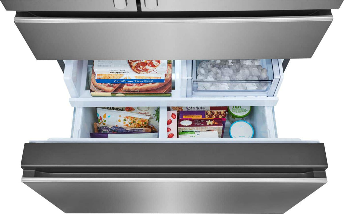 Frigidaire - Professional 36 in. Wide 21 Cu. Ft. Counter-Depth 4-Door French Door Refrigerator with Custom-Flex Temp Drawer - Stainless Steel