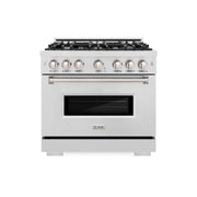 ZLINE - 36 in. Wide 6 Burner Classic Gas Range and Convection Oven (CGRS-36) - Stainless Steel