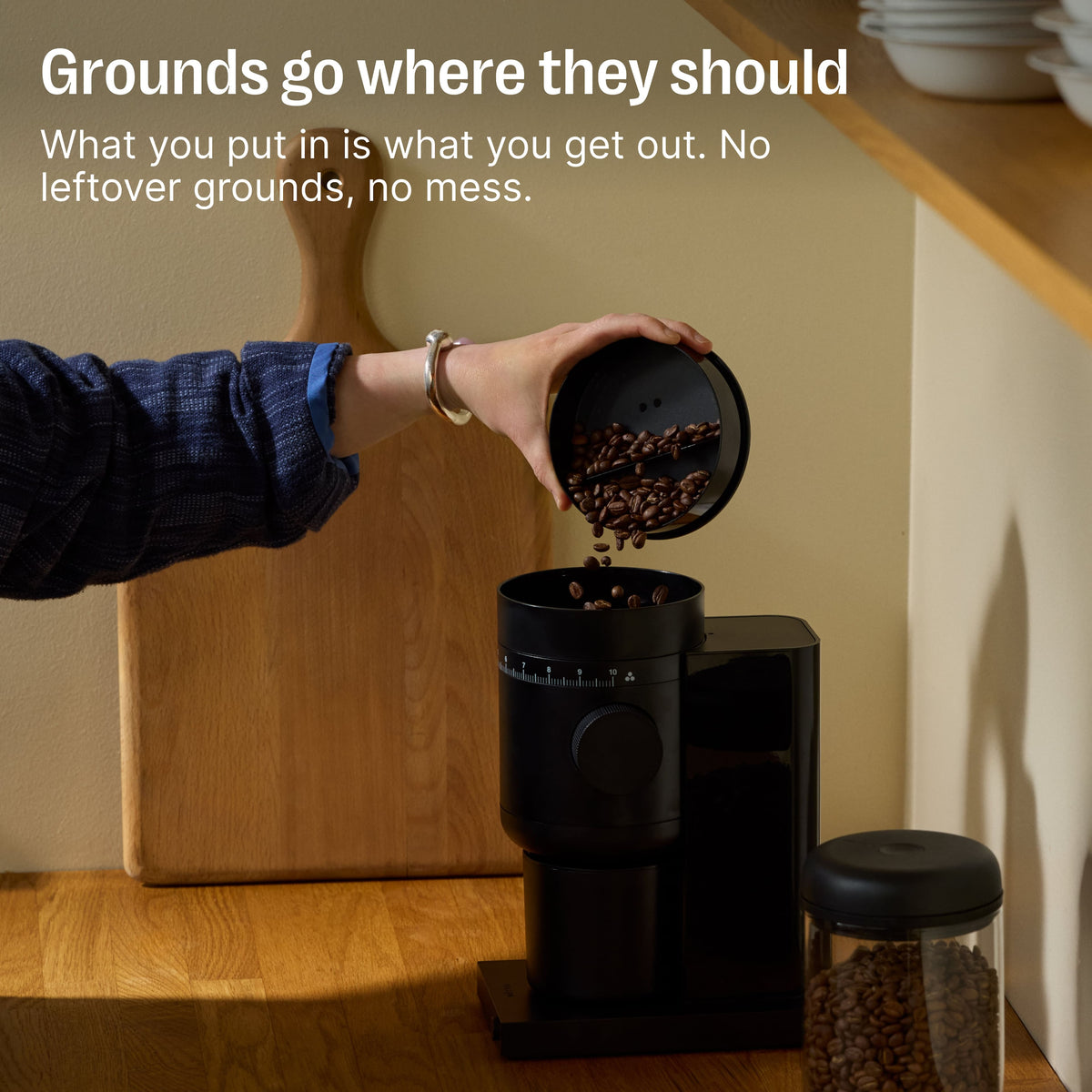 Fellow - Opus 2 Conical Burr Grinder for Coffee & Espresso with Stepless control & Automatic Stop - Matte Black