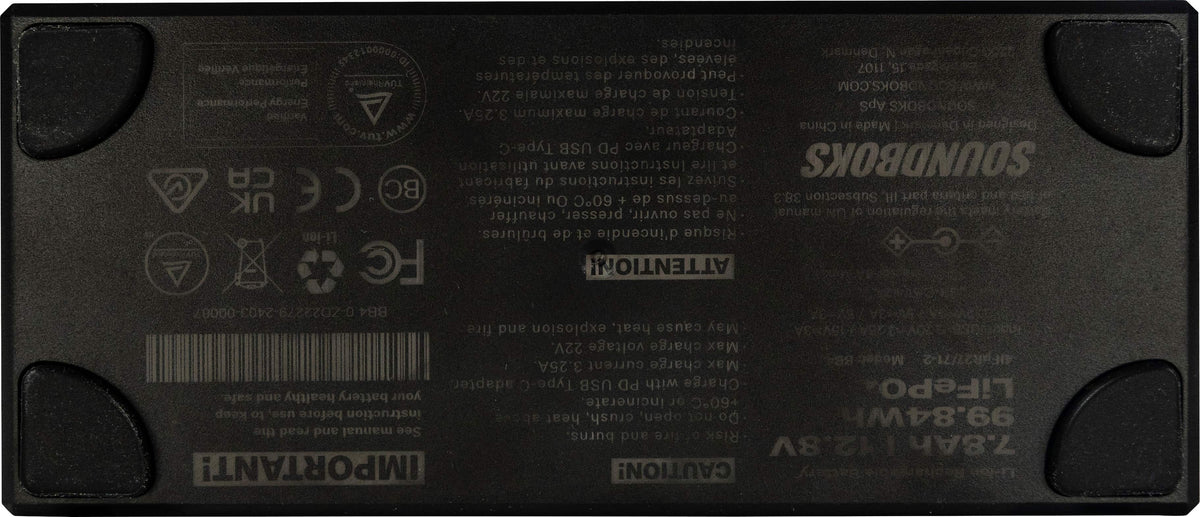 SOUNDBOKS - THE BATTERY- Portable Bluetooth Speaker Recharageable Battery - Black