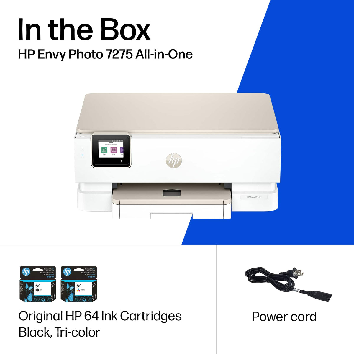 HP - Envy Photo 7275 Wireless AI-Enabled All-in-One Inkjet Printer w/ 3 Months Instant Ink - White