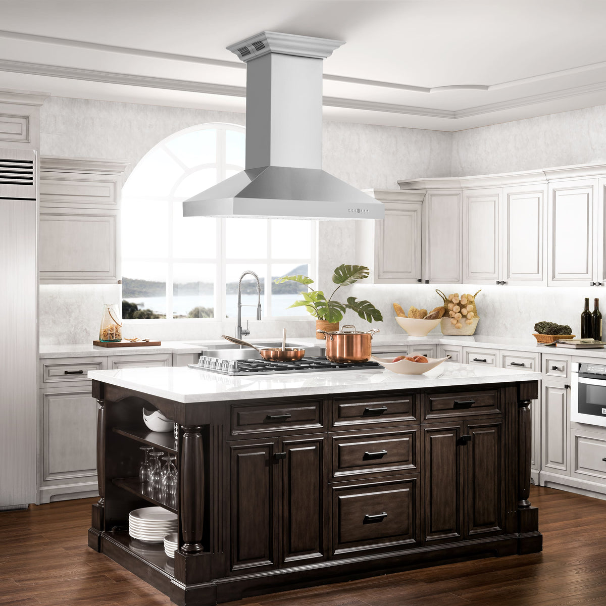 ZLINE - 48 inches - Externally Vented - Island Range Hood - Stainless Steel
