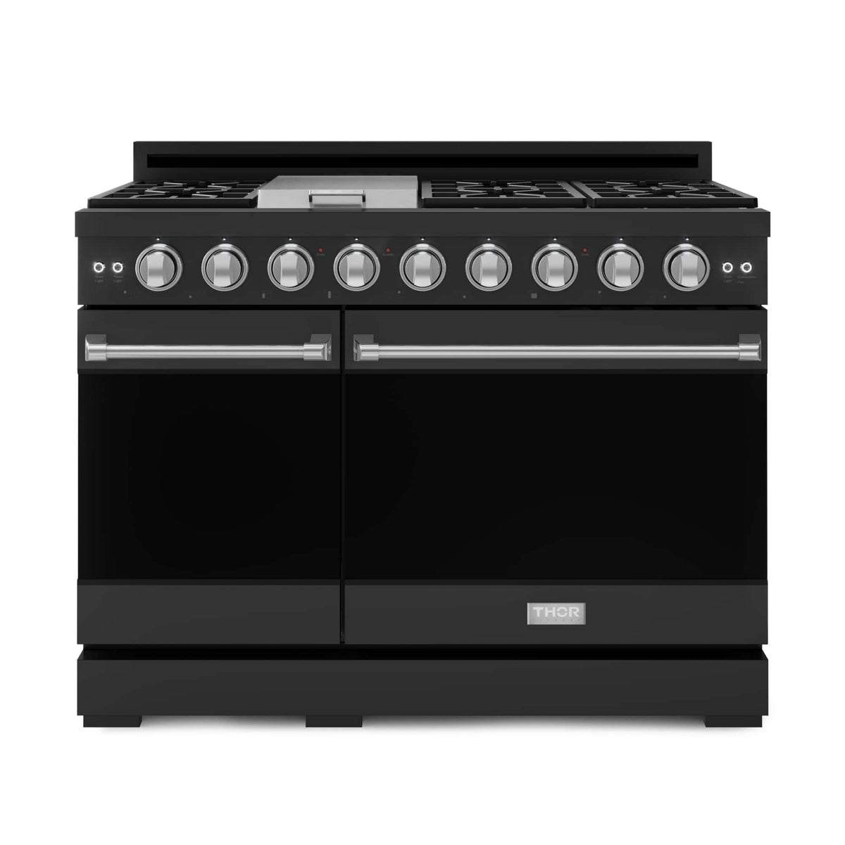 48 in. Wide 7 Burner Gordon Ramsay Series by Thor Kitchen 6.8 Cu.Ft Freestanding Gas Range with Stainless Steel Hardware - Black