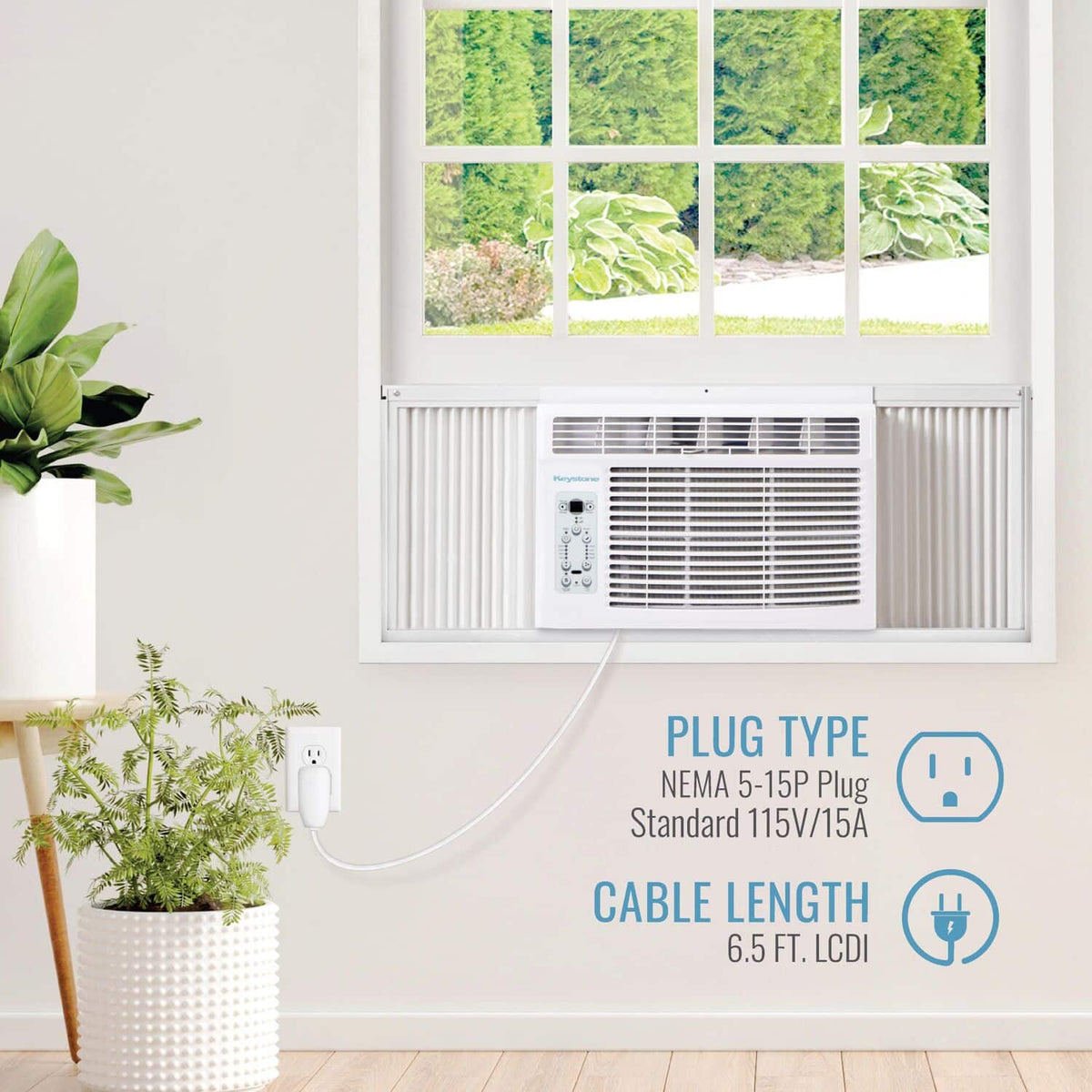 Keystone - 6,000 BTU 115V 250 Sq. Ft. Window Air Conditioner with Remote - White