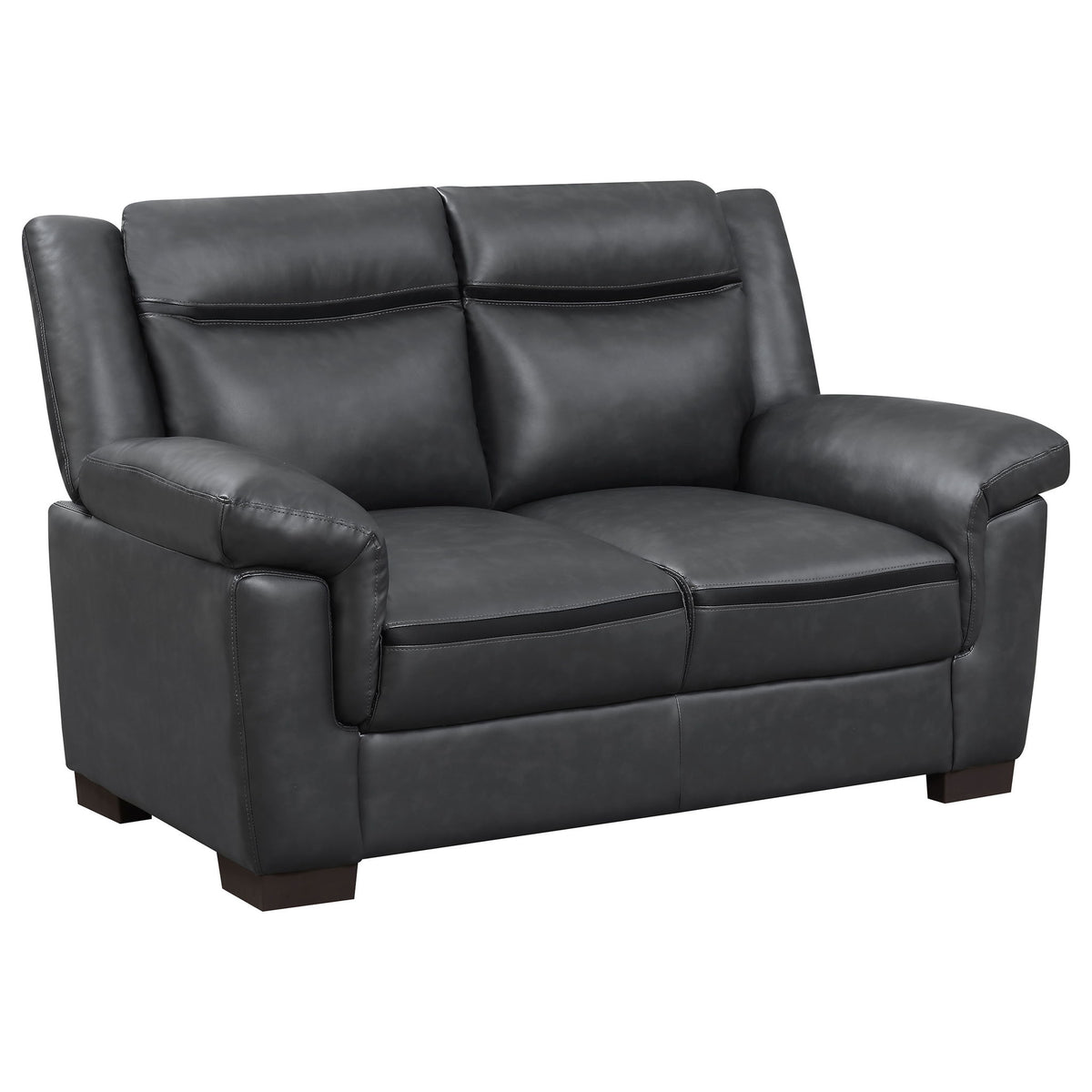 Jacob - Sofá de dos plazas con brazos acolchados - Gris