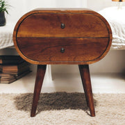 Large Chestnut Circular Bedside