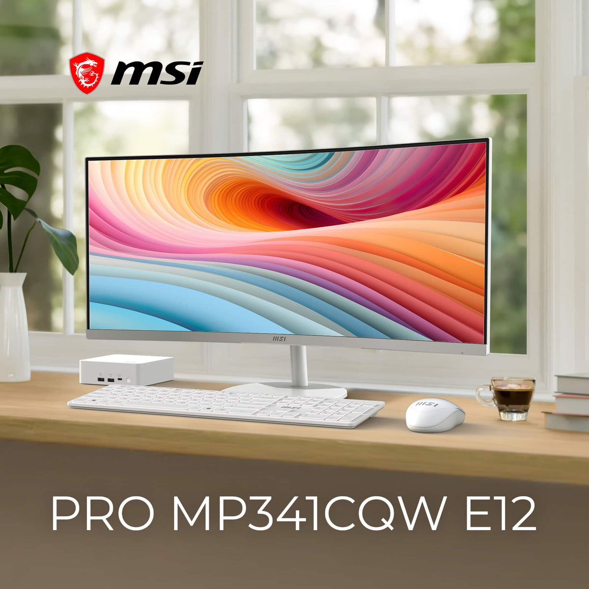 MSI - PRO MP341CQW E12 34" Curved UWQHD 120Hz 1ms VA Business Monitor with Built-in Speakers( (DisplayPort, HDMI ) - White