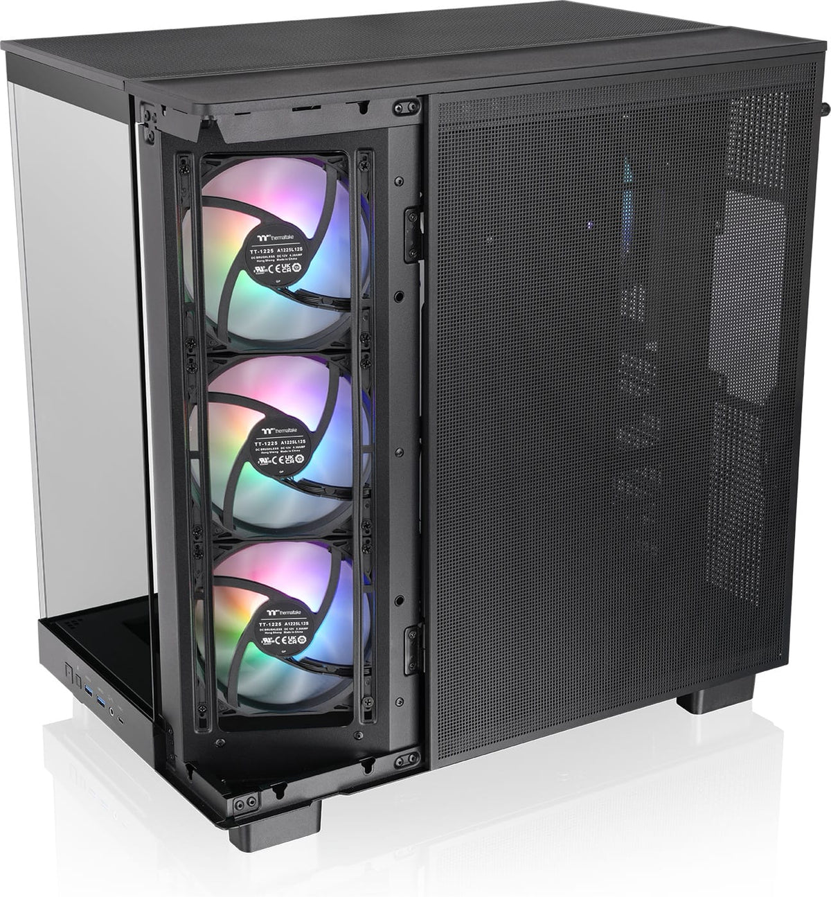 Thermaltake - View 380 XL TG ARGB Dual-Chamber Chassis with Hidden-Connector Motherboard Support ATX Mid Tower PC Case - Black