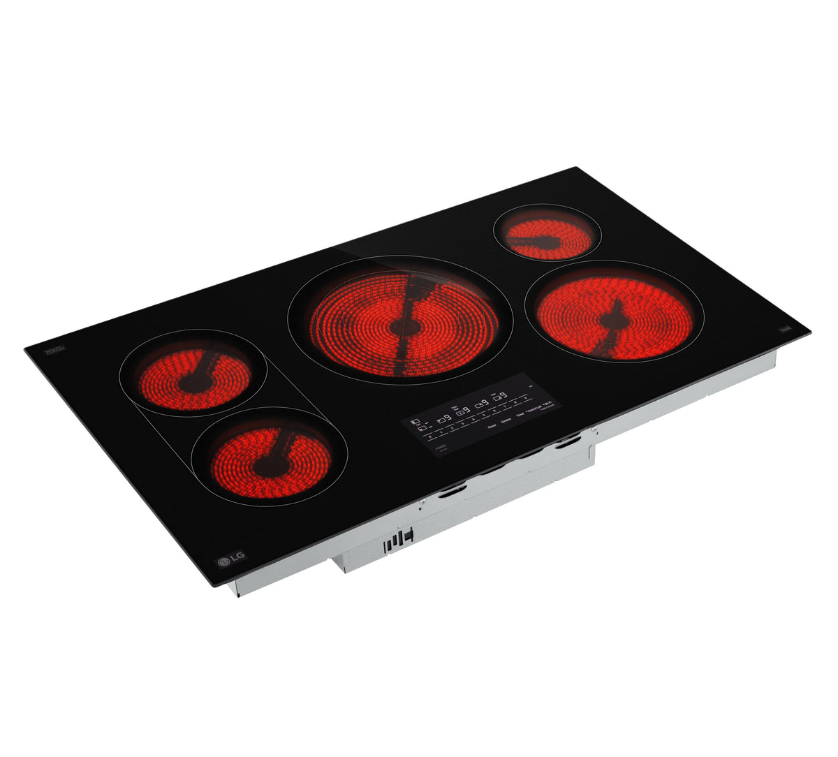LG - 36-in Wide Built-In Electric Smart Cooktop with 5 Elements, Backlit SmoothTouch Glass Controls and 3.6kW Triple Element - Black
