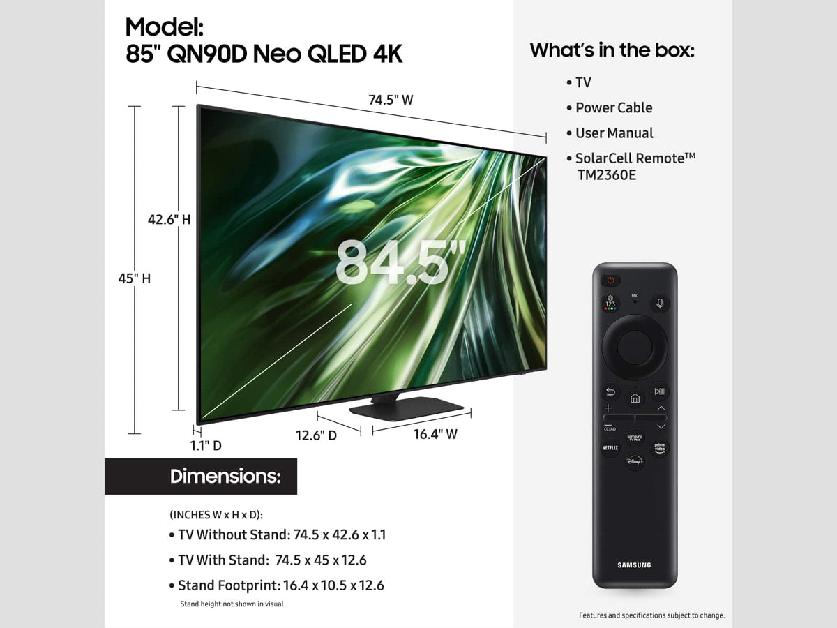 Samsung - 75” Class QN90D Series Neo QLED 4K Mini LED Smart Tizen TV (2024)