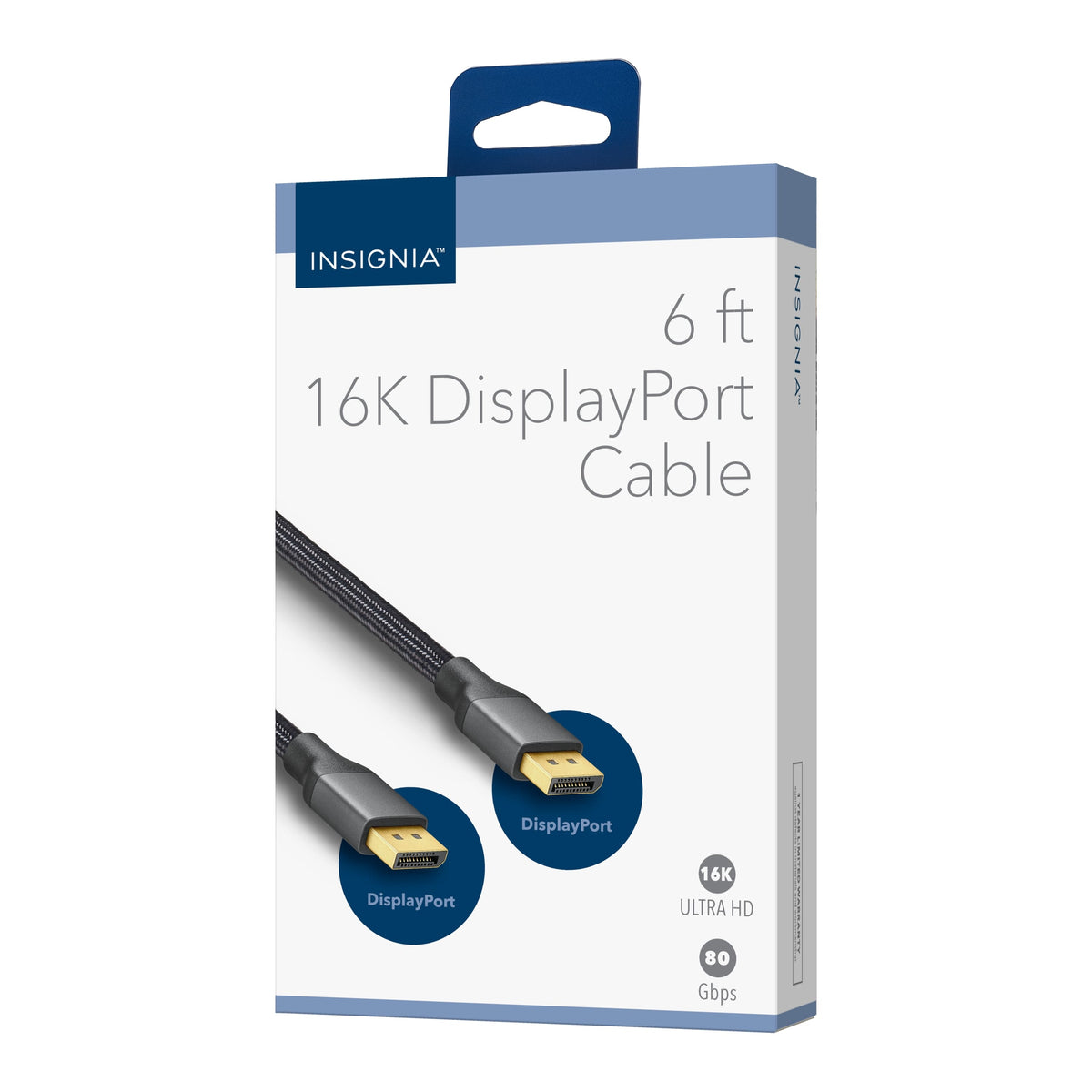 Insignia™ - 6-Foot 16K DisplayPort Cable - Black