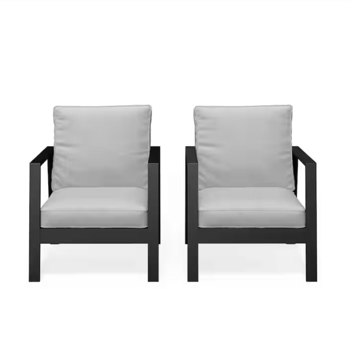 Sillones ergonómicos de patio para todo tipo de clima con cojines gruesos (juego de 2)