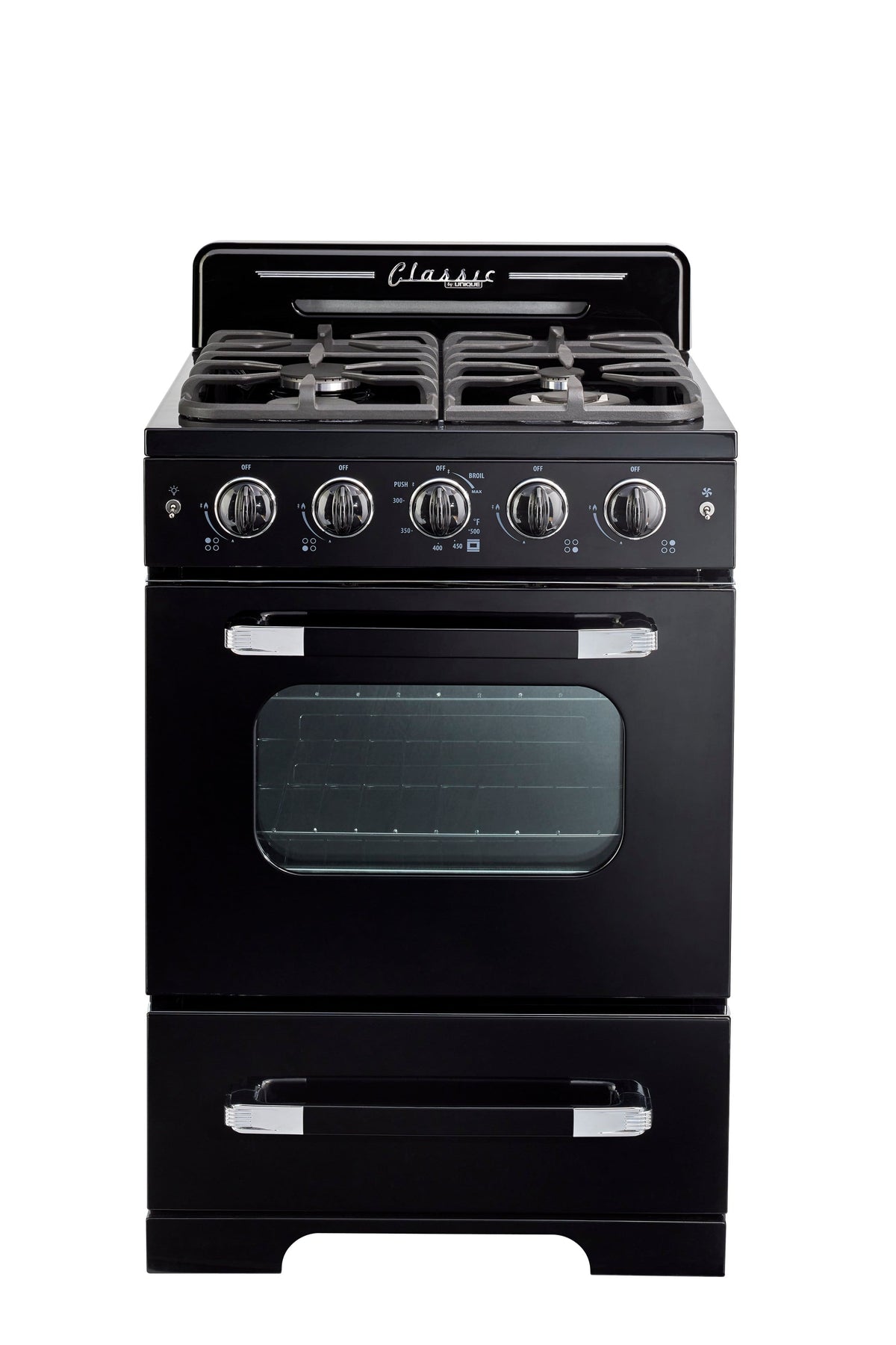 Unique Appliances - Classic Retro 2.9 Cu. Ft. Freestanding Gas Convection Range - Midnight Black