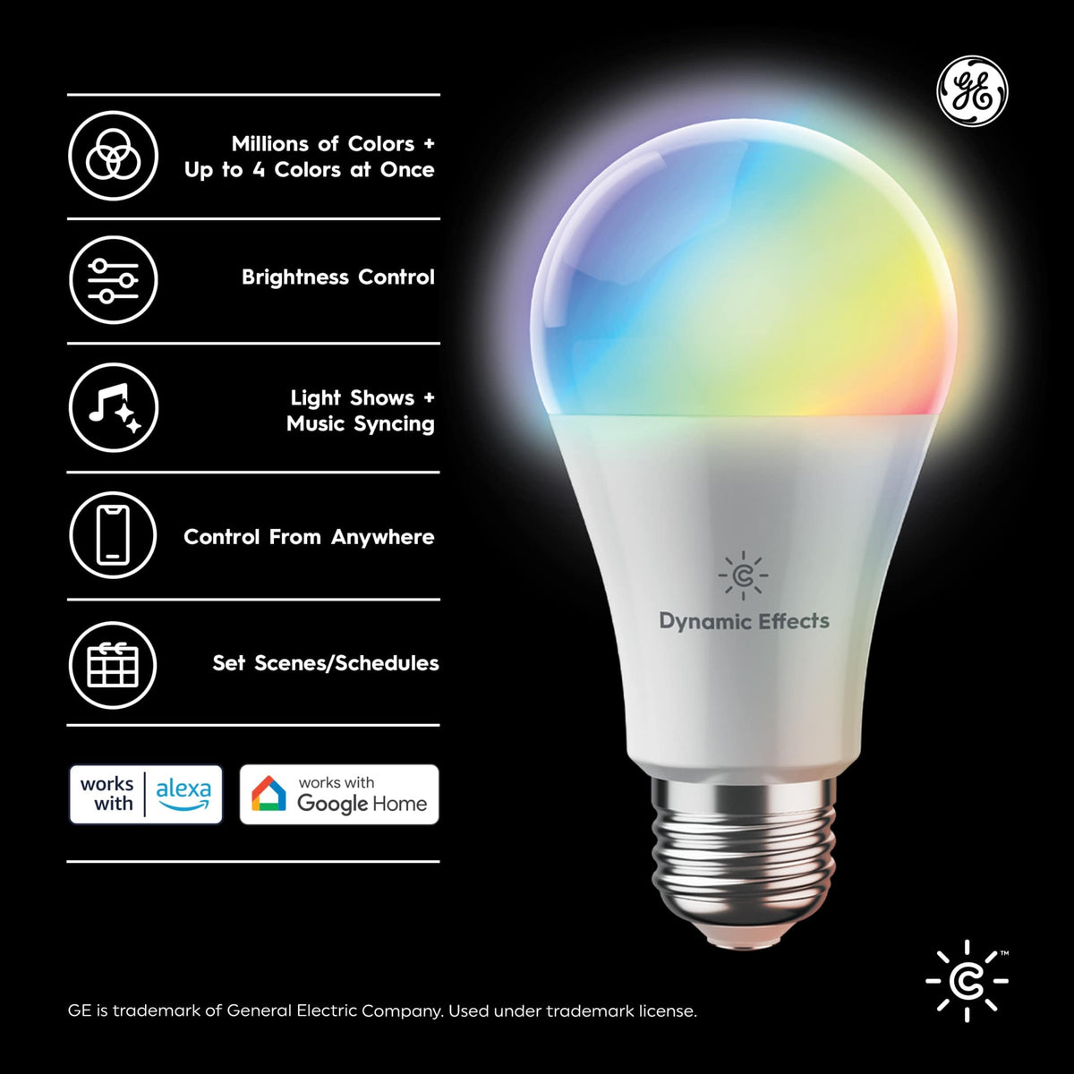 Cync - Dynamic Effects A19 LED Light Bulb, Color Changing, 1pk - Full Color